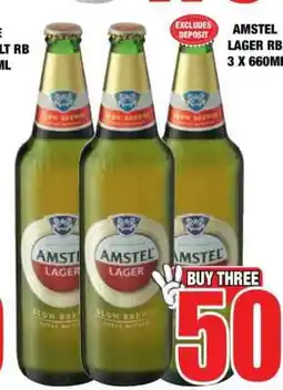 Boxer AMSTEL LAGER RB 3 X 660ML offer