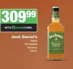 Spar Tops Jack Daniel's Apple Tennessee Whiskey 750ml offer