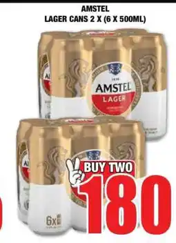 Boxer AMSTEL LAGER CANS 2 X (6 X 500ML) offer