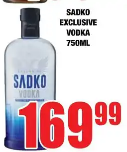 Boxer SADKO EXCLUSIVE VODKA 750ML offer