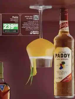 Spar Tops Paddy Triple Distilled Irish Whiskey offer