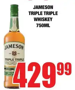 Boxer JAMESON TRIPLE TRIPLE WHISKEY 750ML offer