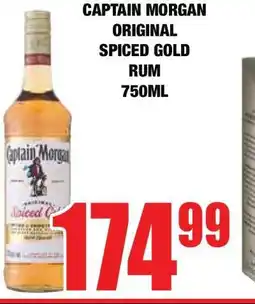 Boxer CAPTAIN MORGAN ORIGINAL SPICED GOLD RUM 750ml offer