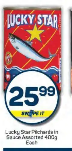 Pick n Pay Lucky Star Pilchards In Sauce Assorted 400g offer