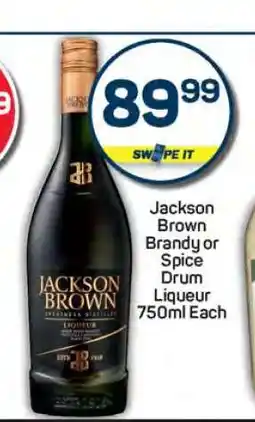 Pick n Pay Jackson Brown Brandy or Spice Drum Liqueur 750ml offer