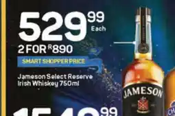 Pick n Pay Liquor Jameson Select Reserve Irish Whiskey 750ml offer