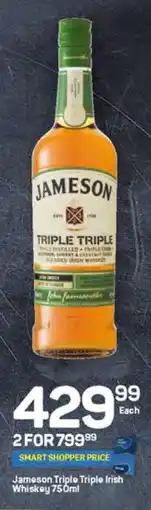 Pick n Pay Liquor Jameson Triple Triple Irish Whiskey 750ml offer