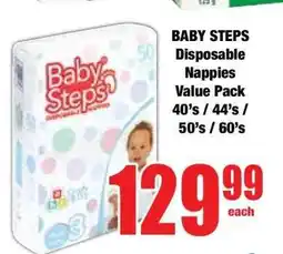 Boxer BABY STEPS Disposable Nappies Value Pack offer