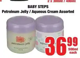 Boxer BABY STEPS Petroleum Jelly / Aqueous Cream Assorted offer