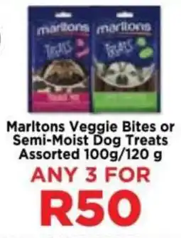 Food Lover's Market Marltons Veggie Bites or Semi-Moist Dog Treats Assorted offer