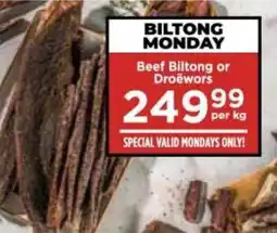 Food Lover's Market Beef Biltong or Droewors offer