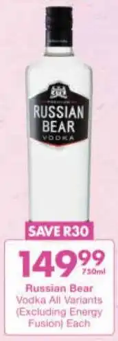 President Hyper Russian Bear Vodka All Variants offer