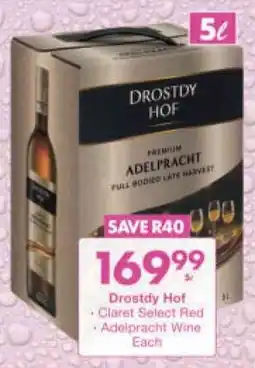 President Hyper Drostdy Hof Claret Select Red, Adelpracht Wine offer