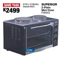 OK Furniture SUPERIOR 2-Plate Mini Oven offer