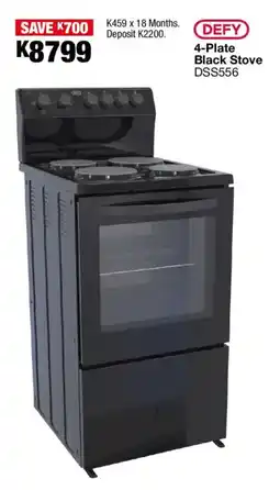 OK Furniture DEFY 4-Plate Black Stove offer