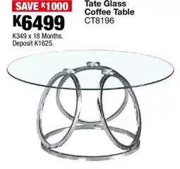OK Furniture Tate Glass Coffee Table offer