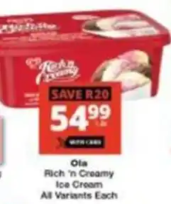 Checkers Ola Rich'n Creamy Ice Cream offer