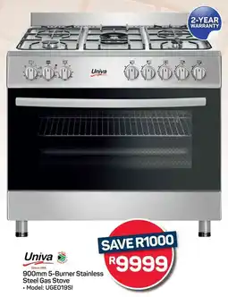 Pick n Pay Hypermarket Univa 5-Burner Stainless Steel Gas Stove offer
