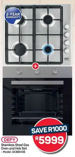 Pick n Pay Hypermarket DEFY Stainless Steel Gas Oven and Hob Set offer