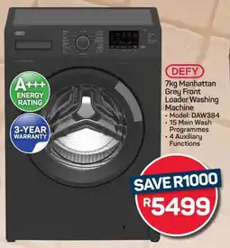 Pick n Pay Hypermarket DEFY Manhattan Grey Front Loader Washing Machine offer