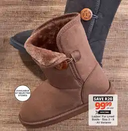 Checkers Hyper Ladies' Fur Lined Boots offer