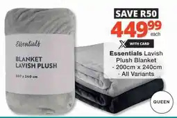 Checkers Hyper Essentials Lavish Plush Blanket offer