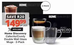 Checkers Hyper Home Discovery Cafecito/Comfy Double Wall Glass Mugs offer