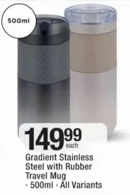 Checkers Hyper Gradient Stainless Steel with Rubber Travel Mug offer