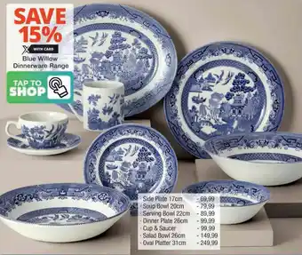 Checkers Hyper Blue Willow Dinnerware Range offer