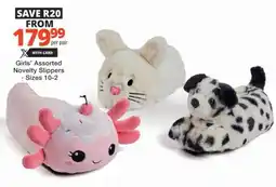 Checkers Hyper Girls' Assorted Novelty Slippers offer