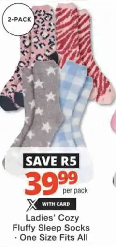 Checkers Hyper Ladies' Cozy Fluffy Sleep Socks offer