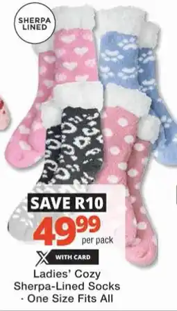 Checkers Hyper Ladies' Cozy Sherpa-Lined Socks offer
