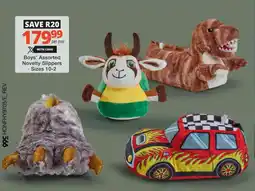 Checkers Hyper Boys' Assorted Novelty Slippers offer