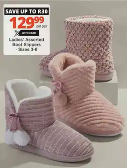Checkers Hyper Ladies' Assorted Boot Slippers offer