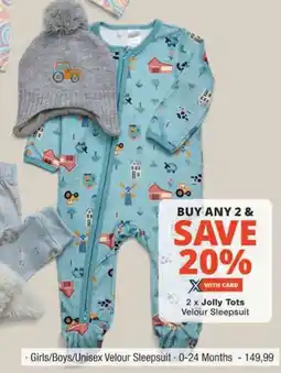 Checkers Hyper Jolly Tots Velour Sleepsuit offer