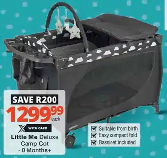 Checkers Hyper Little Me Deluxe Camp Cot offer