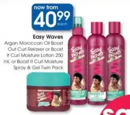 Clicks Easy Waves Argan Moroccan Oil Boost Out Curl Relaxer or Boost It Curl Moisture Lotion, or Boost It Curl Moisture Spray & Gel offer