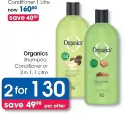 Clicks Organics Shampoo, Conditioner or 2 in 1 offer