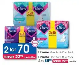 Clicks Libresse Maxi Pads Duo Pack offer