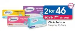 Clicks Clicks Femme Tampons offer
