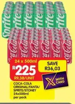 Shoprite COCA-COLA ORIGINAL/FANTA/SPRITE/STONEY 24x500ml offer