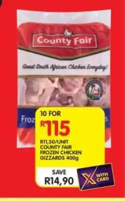Shoprite COUNTY FAIR FROZEN CHICKEN GIZZARDS 400g offer