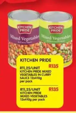 Shoprite KITCHEN PRIDE MIXED VEGETABLES IN CURRY SAUCE 12x410g offer