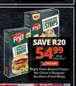 Checkers Fry's Plant-Based Frozen No-Chick’n Burgers/Southern Fried Strips offer