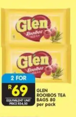 Shoprite GLEN ROOIBOS TEA BAGS 80 offer