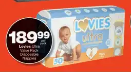 Checkers LOVIES ULTRA VALUE PACK DISPOSABLE NAPPIES offer
