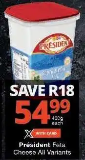 Checkers Président Feta Cheese All Variants offer