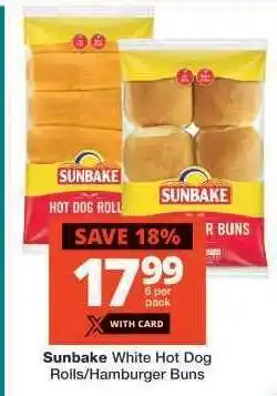 Checkers Sunbake White Hot Dog Rolls/Hamburger Buns offer