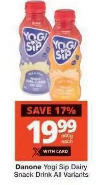 Checkers Danone Yogi Sip Dairy Snack Drink All Variants offer