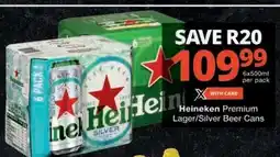 Checkers Heineken Premium Lager/Silver Beer Cans offer